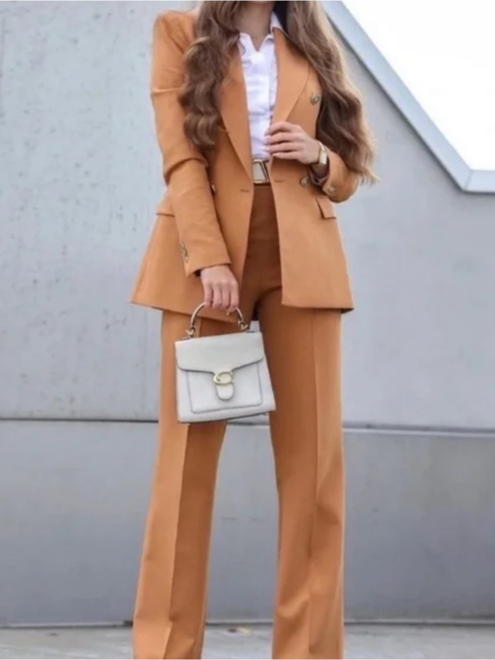 ZARA High Waisted Wide Leg Pants & Blazer Suit